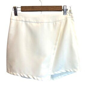 Sincerely Jules Womens Asymmetrical Skort‎ in Cream Medium Coquette Balletcore